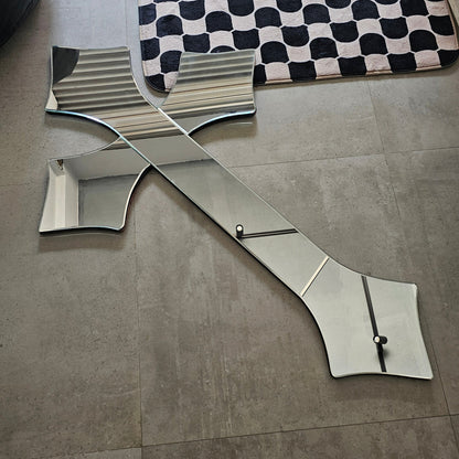 CHROME CROSS MIRROR (Y2K AESTHETIC)