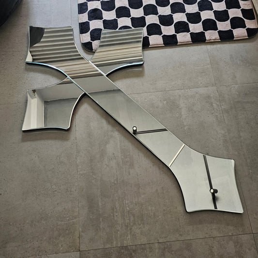CHROME CROSS MIRROR (Y2K AESTHETIC)