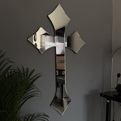CHROME CROSS MIRROR (Y2K AESTHETIC)
